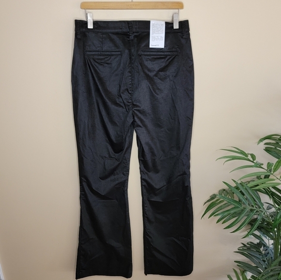 NWT Evereve Level 99 | High Rise Black Velvet Flared Leg Pants Size 31 - Picture 4 of 6